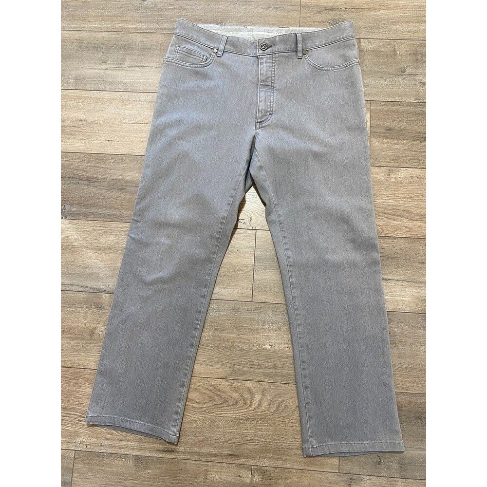 Ermenegildo Zegna Straight Leg Chino Mens 36x28 Made in Italy Khaki Cotton Jeans